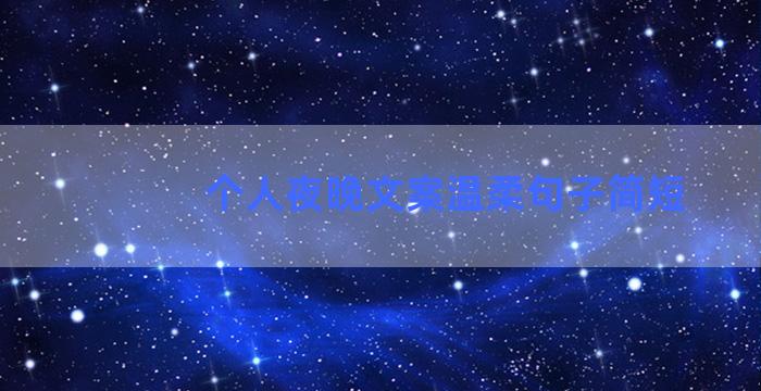 个人夜晚文案温柔句子简短