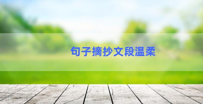 句子摘抄文段温柔