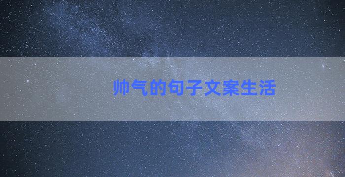 帅气的句子文案生活