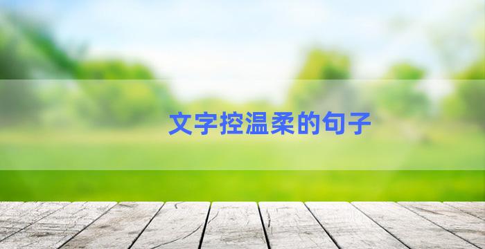 文字控温柔的句子