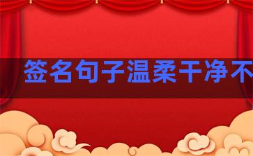 签名句子温柔干净不露脸